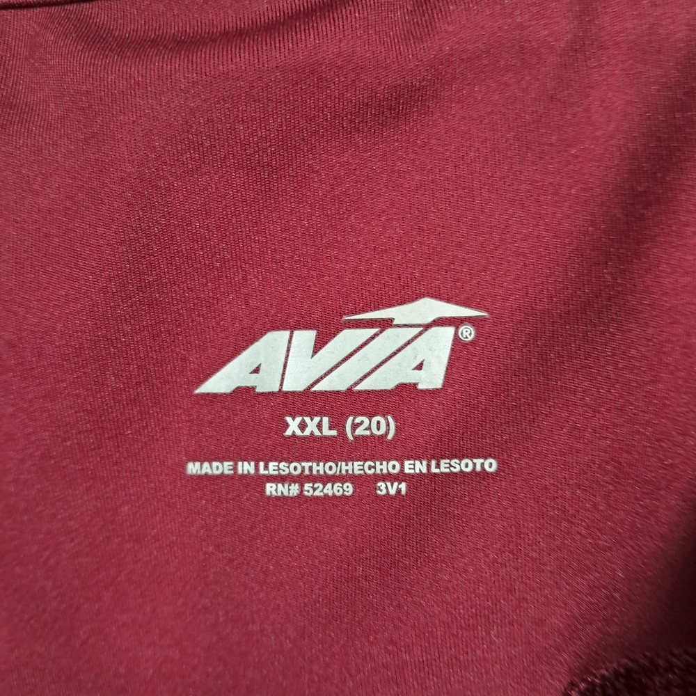 AVIA XXL Burgundy Athletic Leggings | Waist 34" | Double‎ Pockets | Compression - Picture 5 of 9
